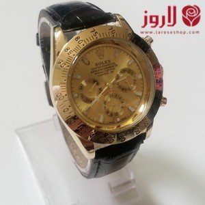 Rolex Watch - Golden with Black Frame